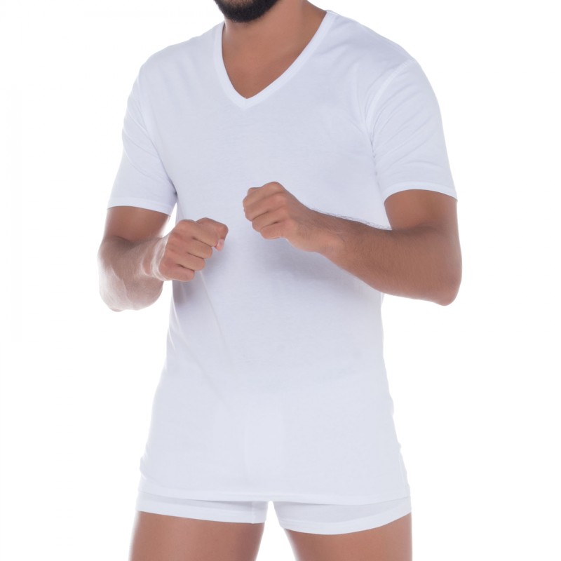 TomTailor_2-erSet_T-Shirt_Weiß_mitV-Halsausschnitt