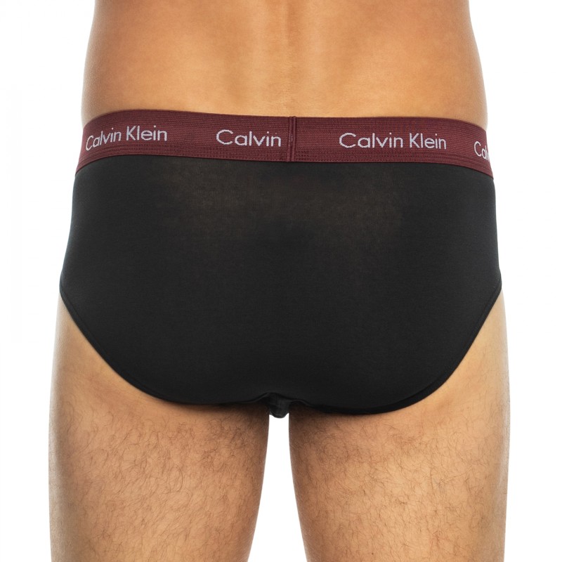 Calvin Klein_3-er Set_Slips_Schwarz_mitverschiedenfarbigemWebbund