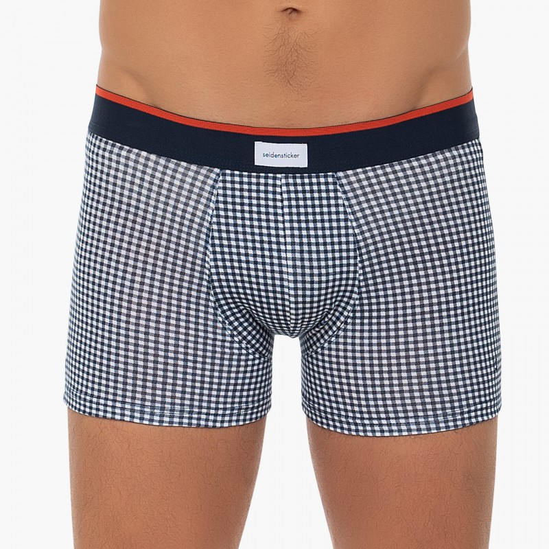 Boxerman_Herrenunterwäsche_Boxershorts_Seidensticker_3-er Set_Trunks_Blau & Kariert