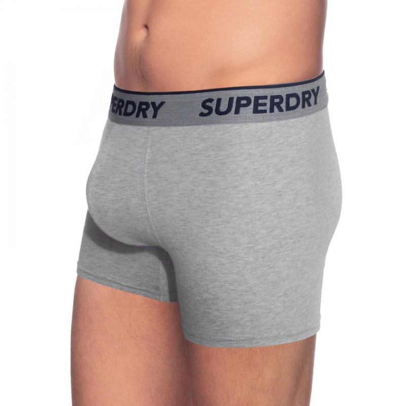 Boxerman_Herrenunterwäsche_Boxershorts_Superdry_2-er Set_Trunks_Blau Grau Schwarz