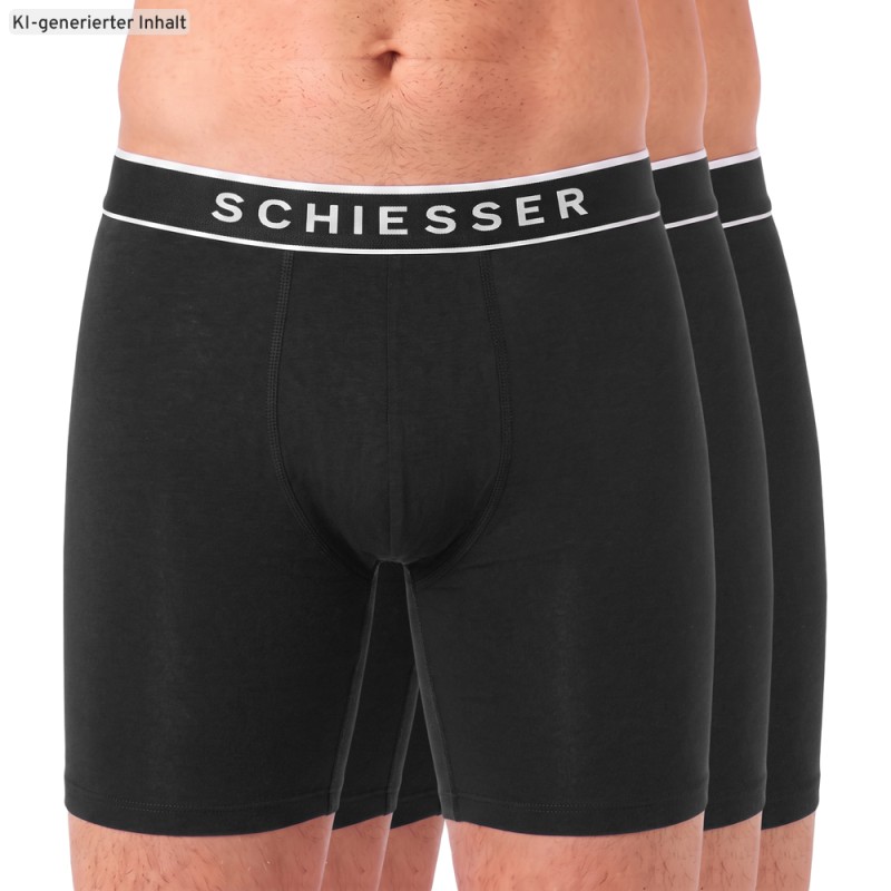 Schiesser_3-er Set_Trunks_Schwarz