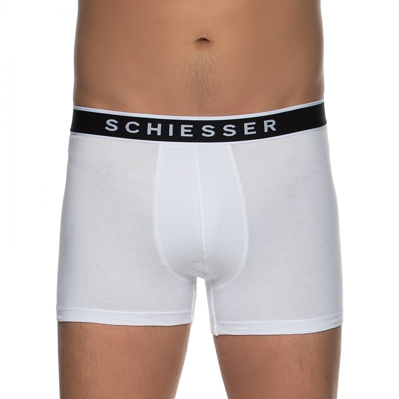 Boxerman_Herrenunterwäsche_Boxershorts_Schiesser_3-er Set_Trunks_Weiß