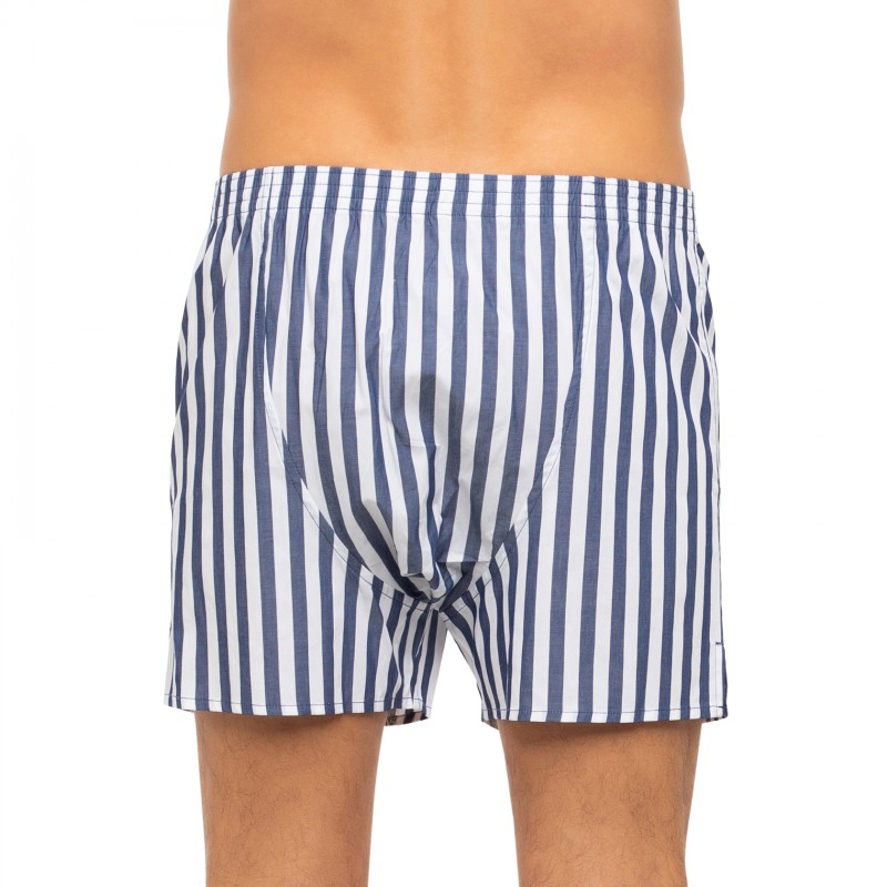 Boxerman_Herrenunterwäsche_D.E.A.L International_Boxershorts_Logobund_Blau gestreift