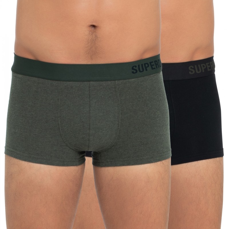 Superdry_2-er Set_Boxer Trunks_Schwarz Dunkelgrün