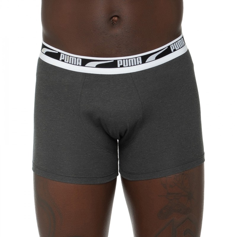 Boxerman_Herrenunterwäsche_Boxershorts_Puma_2-er Set_Logo Boxer_Grau Schwarz