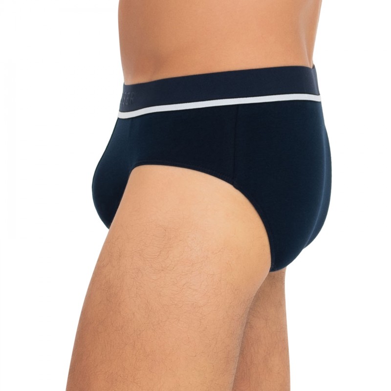 Schiesser_3-er Set_Slips_Grau Dunkelblau & Schwarz