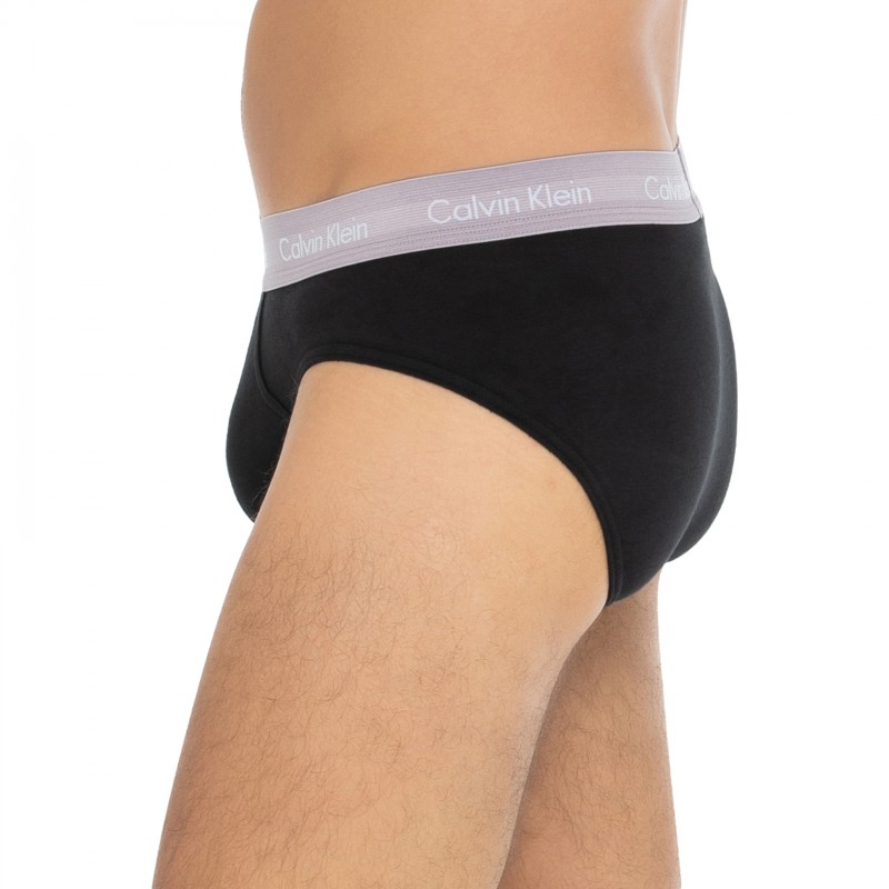 CalvinKlein_5-erSet_Slips_Schwarz_mitverschiedenfarbigemWebbund