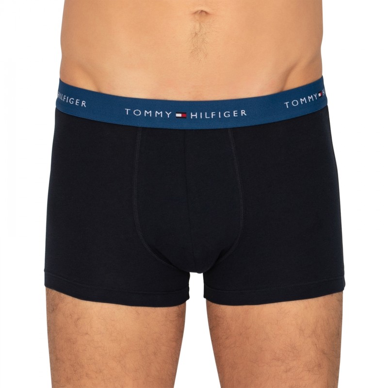 Tommy Hilfiger 3-er Set Trunks Blau mit verschiedenfarbigem Webbund