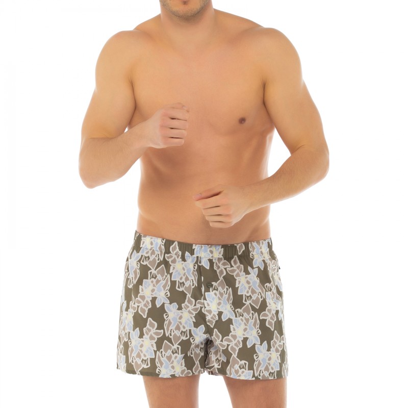 Hanro_Boxershorts_Khaki_mitMotiv