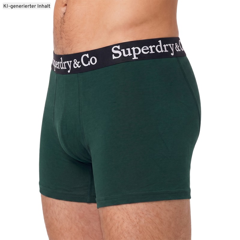 Superdry_3-erSet_Trunks_Dunkelgrün_Dunkelblau_Schwarz