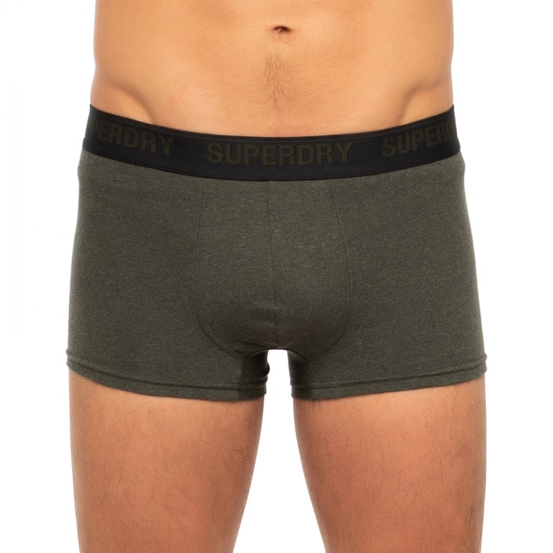 Boxerman_Herrenunterwäsche_Boxershorts_Superdry_3-er Set_Trunks_Schwarz Grün & Grau