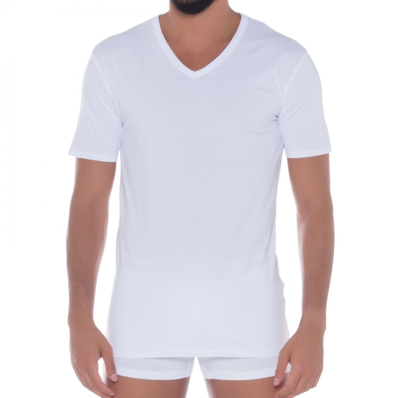 TomTailor_2-erSet_T-Shirt_Weiß_mitV-Halsausschnitt