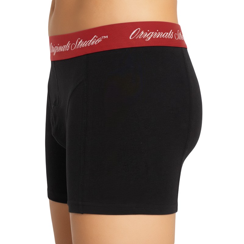 Jack & Jones 3-er Set Trunks Schwarz Dunkelblau Rot