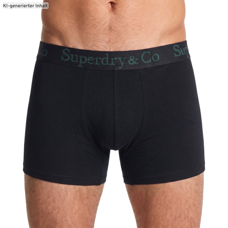 Superdry_3-erSet_Trunks_Dunkelgrün_Dunkelblau_Schwarz