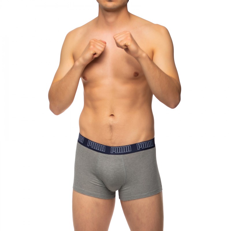 Boxerman_Herrenunterwäsche_Boxershorts_Puma_2-er Set_Basic Trunks_Blau Grau