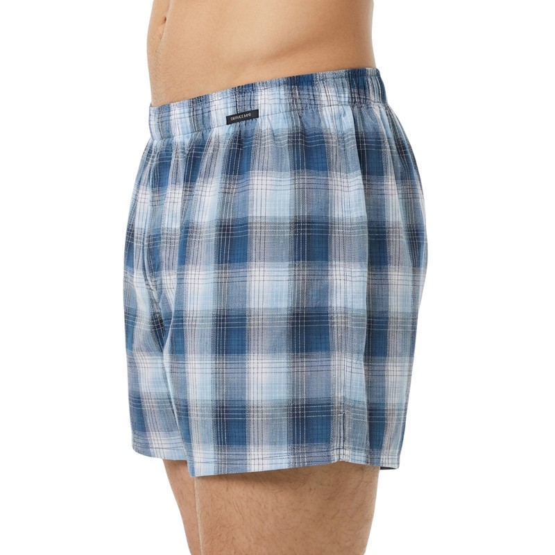 Schiesser_Boxershorts_Blau_kariert_Dunkelblau