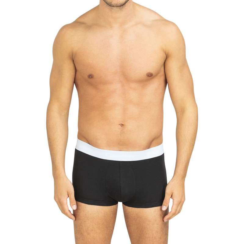 Calvin Klein 3-er Set Low Rise Trunks in Schwarz mit verschiedenfarbigem Webbund