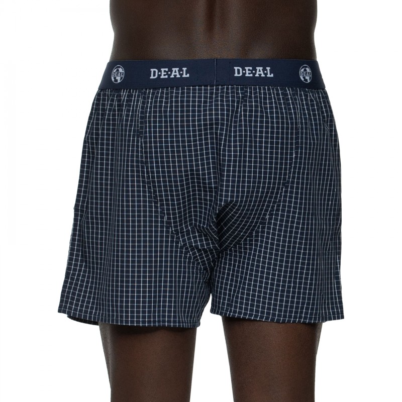 Boxerman_Herrenunterwäsche_D.E.A.L International_Boxershorts_Logobund_Blau kariert