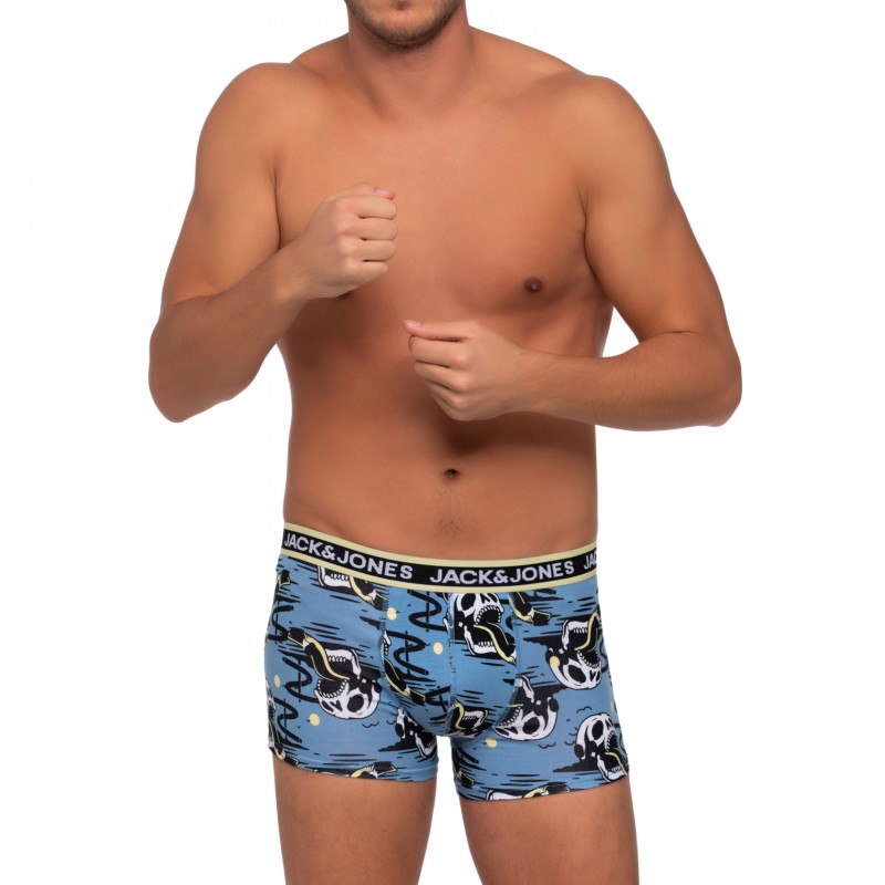 Boxerman_Herrenunterwäsche_Boxershorts_Jack & Jones_Set_Trunks_Schwarz, Blau & Motiv
