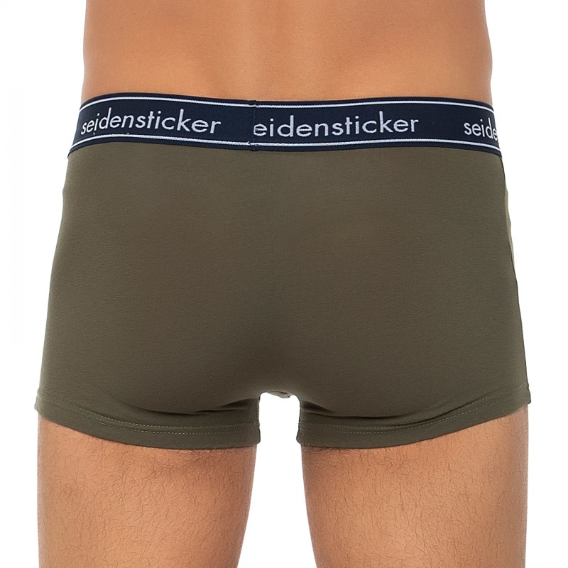 Boxerman_Herrenunterwäsche_Boxershorts_Seidensticker_3-er Set_Trunks_Gestreift Khaki & Gemustert