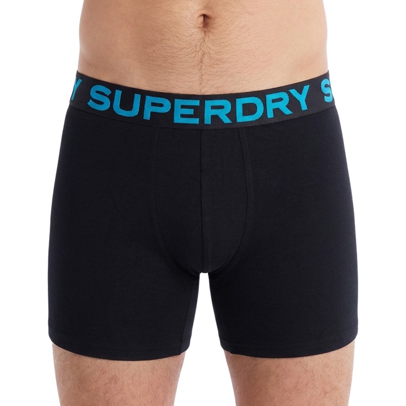 Superdry_3-erSet_Trunks_Schwarz_bunteLogos