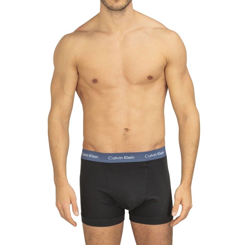 CalvinKlein_3-erSet_Trunks_Schwarz_verschiedenfarbigerWebbund