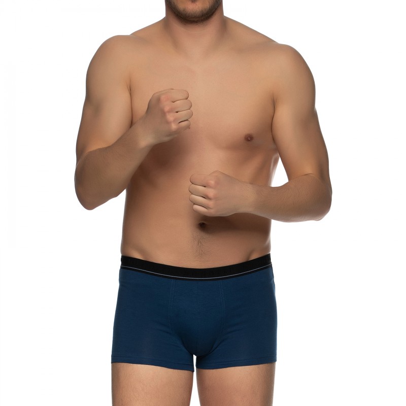 Boxerman_Herrenunterwäsche_Boxershorts_Bugatti_2-er Set_Trunks_Blau Grau