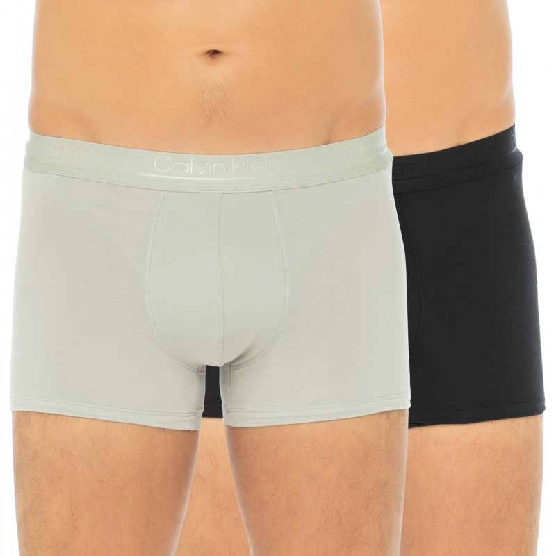 CalvinKlein_2-erSet_Trunks_Schwarz&Beige