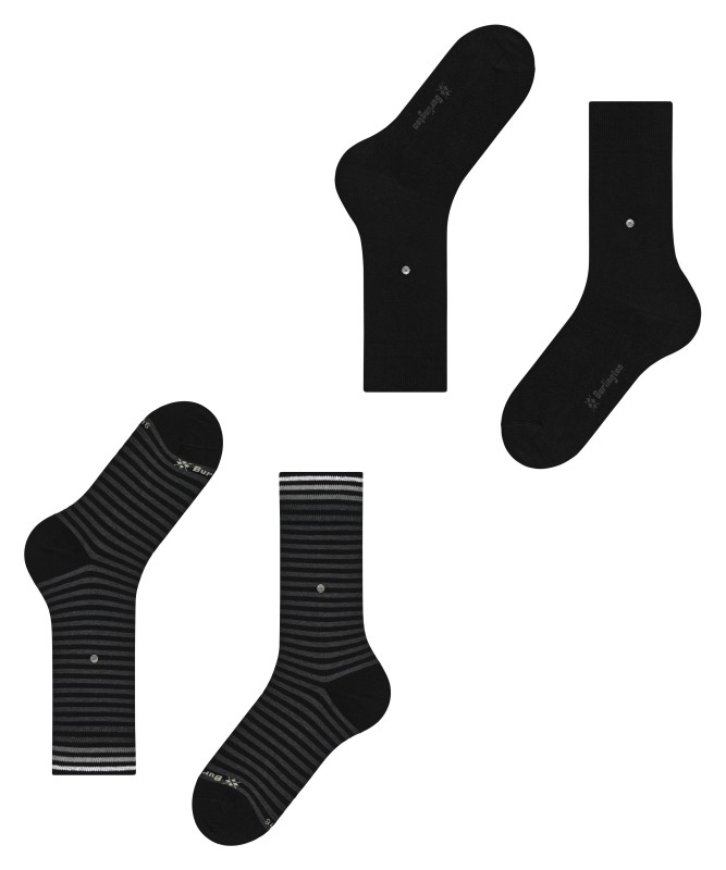 Burlington_2erSet_Socke_Schwarz_Grau
