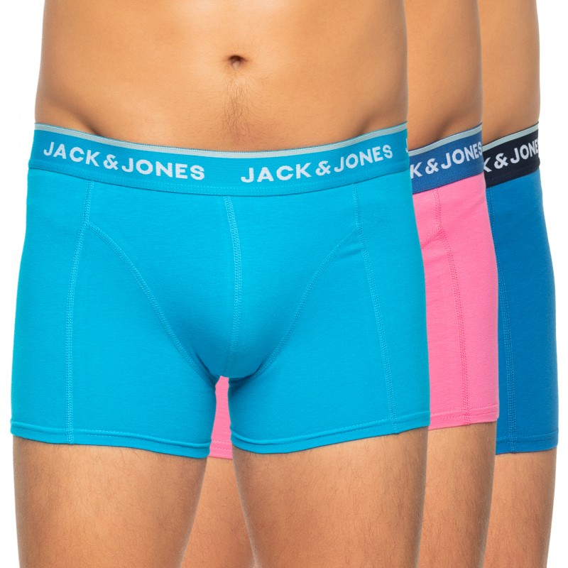 Boxerman_Herrenunterwäsche_Boxershorts_Jack & Jones_3-er Set_Trunks_Blau Pink & Türkis