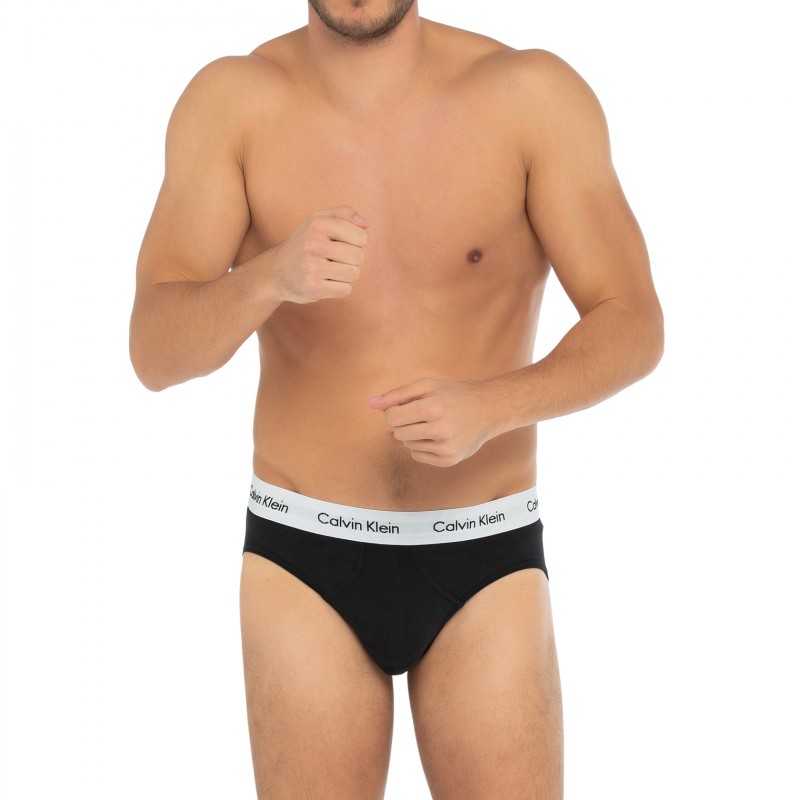 CalvinKlein_5-erSet_Slips_Schwarz_mitverschiedenfarbigemWebbund