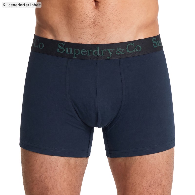 Superdry_3-erSet_Trunks_Dunkelgrün_Dunkelblau_Schwarz