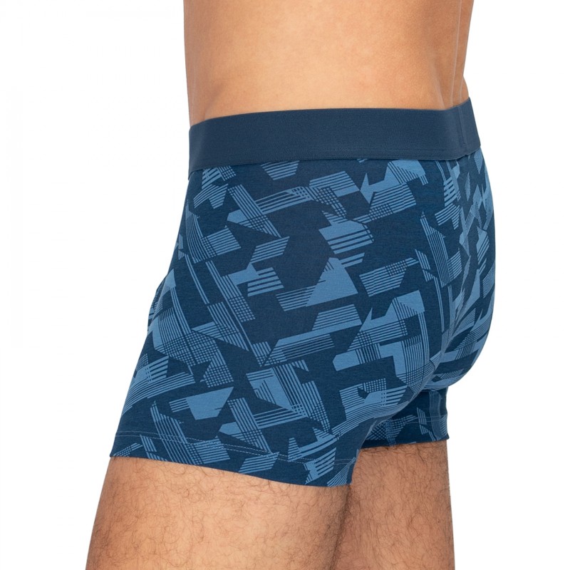 Schiesser_3-erSet_Trunks_Dunkelblau&Blau_gemustert