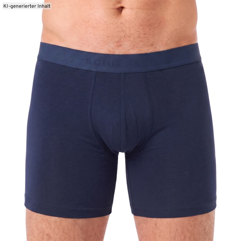 Schiesser_3-er Set_Shorts_Dunkelblau_mit_mehrfarbigen_Webbund