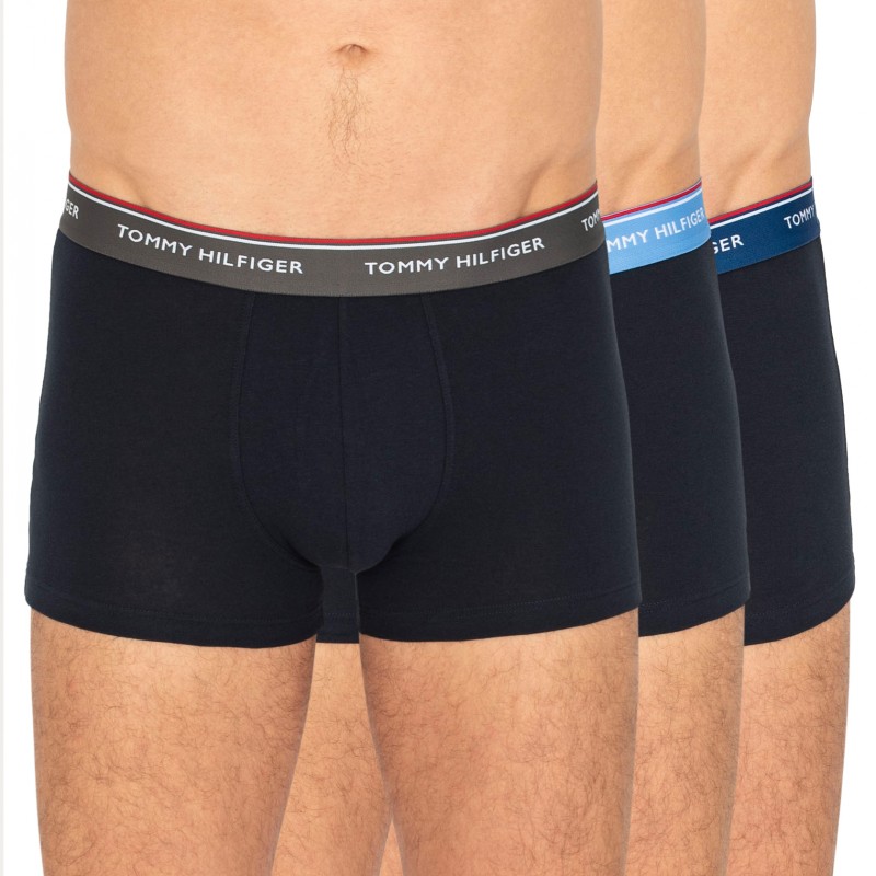 Tommy Hilfiger 3-er Set Trunks Schwarz mit verschiedenfarbigem Webbund