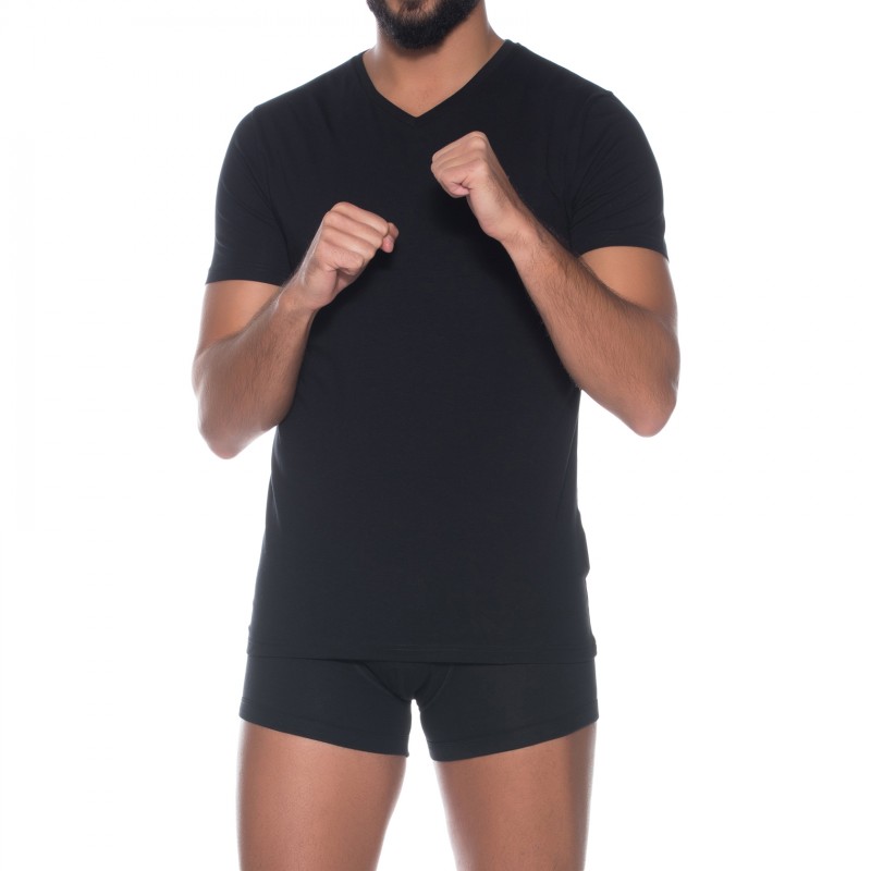 Joop!_2-er_Set_T-Shirts_mitV-Neck_Schwarz