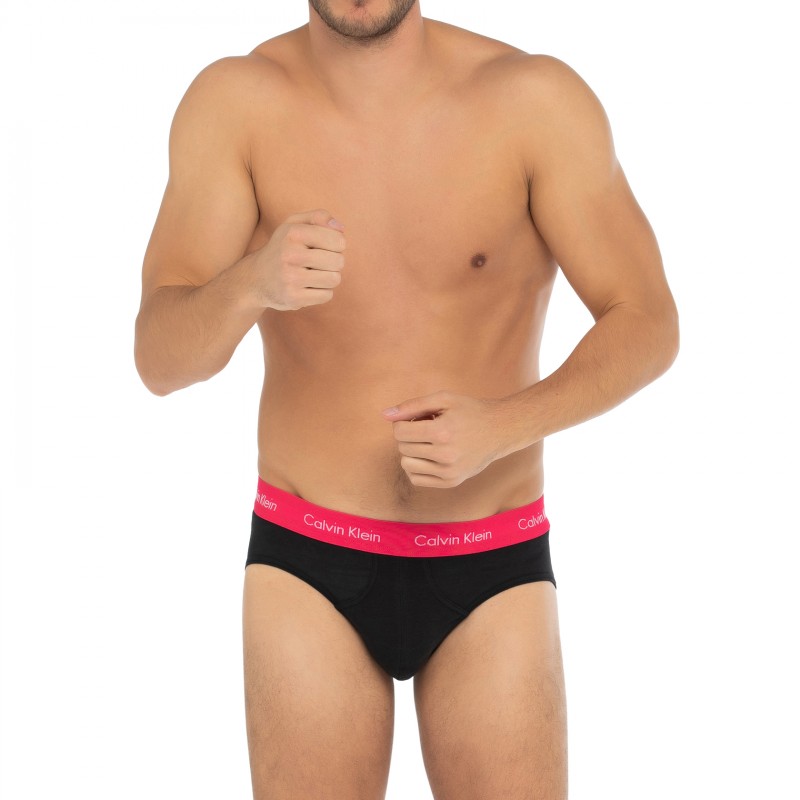 CalvinKlein_5-erSet_Slips_Schwarz_mitverschiedenfarbigemWebbund