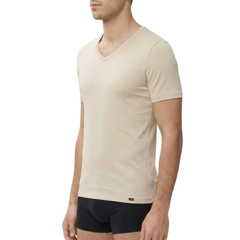 Boxerman_Herrenunterwäsche_Unterhemd_HANRO_T-Shirt_Beige
