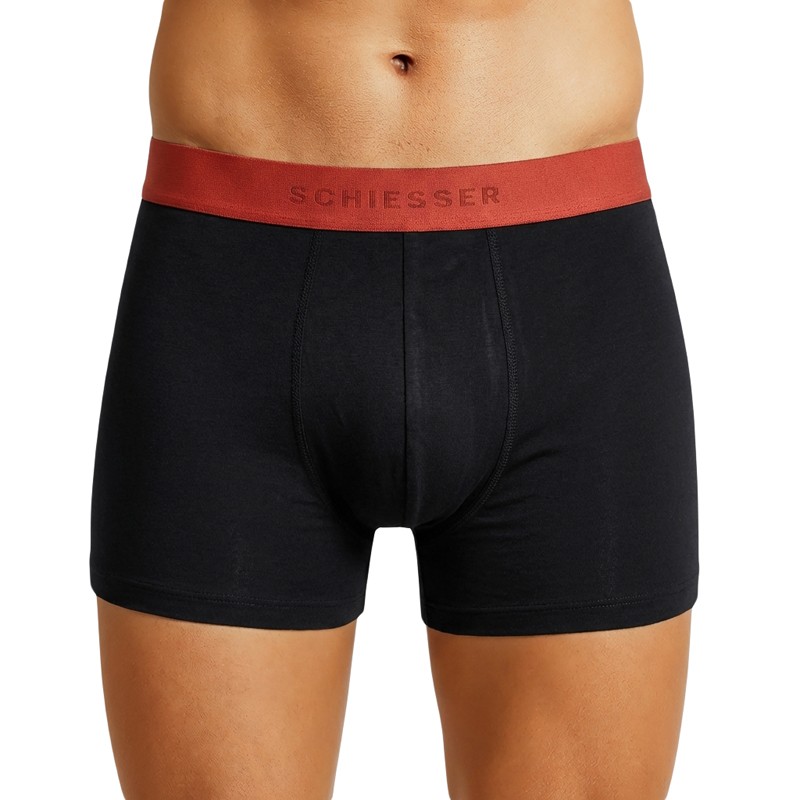Schiesser_3-er Set_Shorts_Schwarz_mit_mehrfarbigen_Webbund