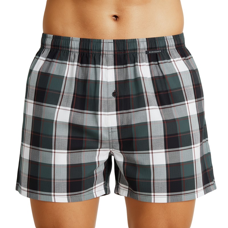 Schiesser_Boxershorts_2erSet_Grau_Kariert