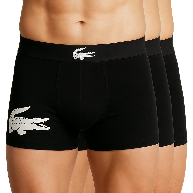 Lacoste 3-er Set Trunks Schwarz mit Krokodil-Logo günstig online kaufen
