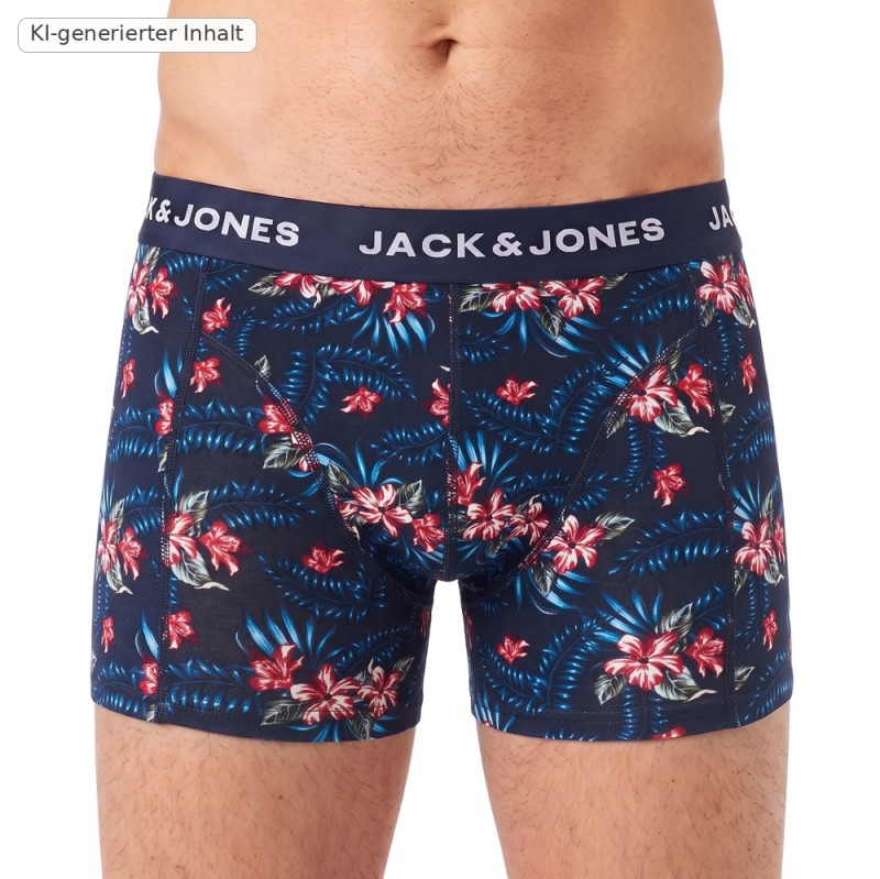 Jack & Jones 3-er Set Trunks Dunkelblau verschiedene Muster