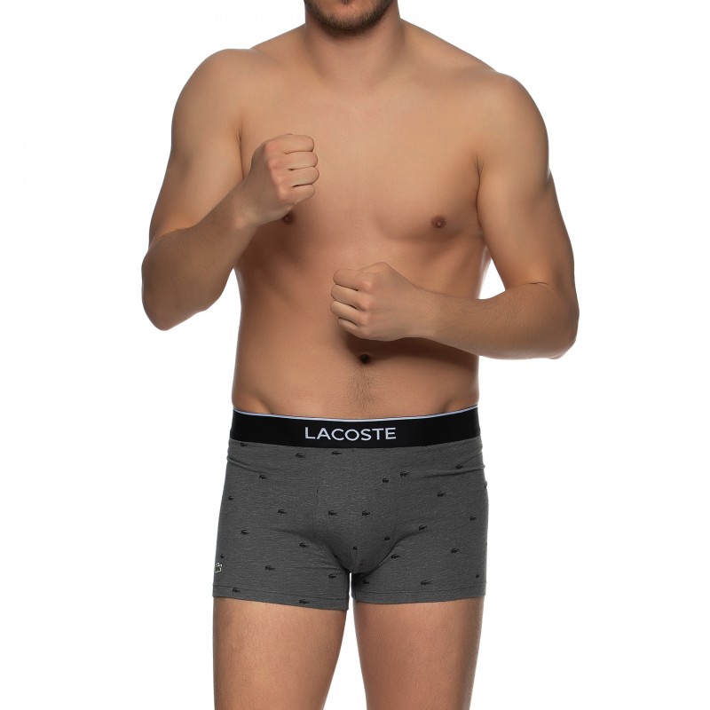 Boxerman_Herrenunterwäsche_Boxershorts_Lacoste_3-er Set_Trunks_Grau & Schwarz