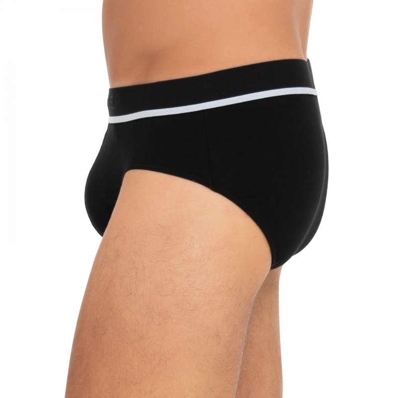 Schiesser_3-er Set_Slips_Grau Dunkelblau & Schwarz