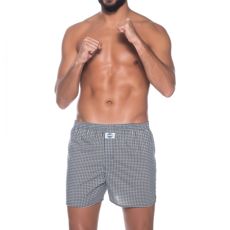 D.E.A.LInternational_Boxershorts_Schwarz&Weiß_mitHahnentritt-Muster