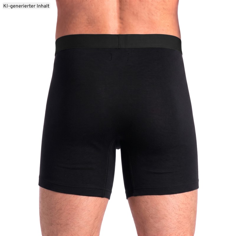 Schiesser_3-er Set_Trunks_Schwarz_mit_verschiedenfarbigem_Webbund