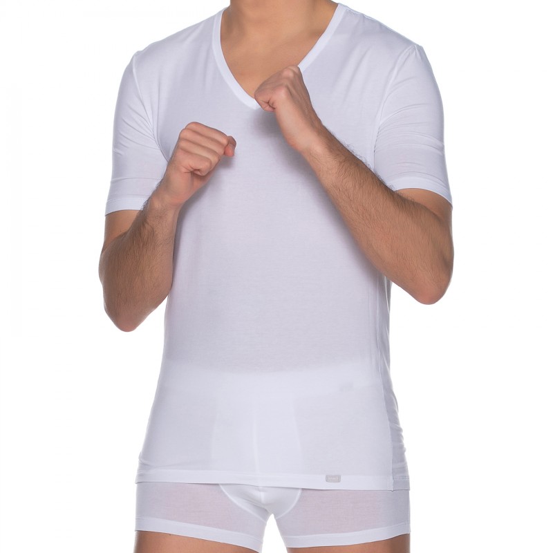 Boxerman_Herrenunterwäsche_Unterhemd_HANRO_T-Shirt_Weiß