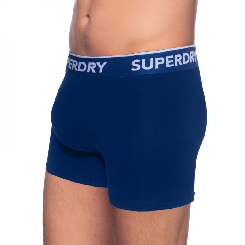 Boxerman_Herrenunterwäsche_Boxershorts_Superdry_2-er Set_Trunks_Blau Grau Schwarz