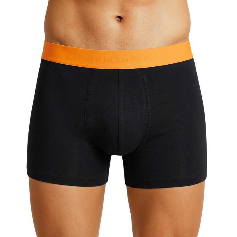 Schiesser_5-er Set_Shorts_Schwarz_mit_mehrfarbigen_Webbund