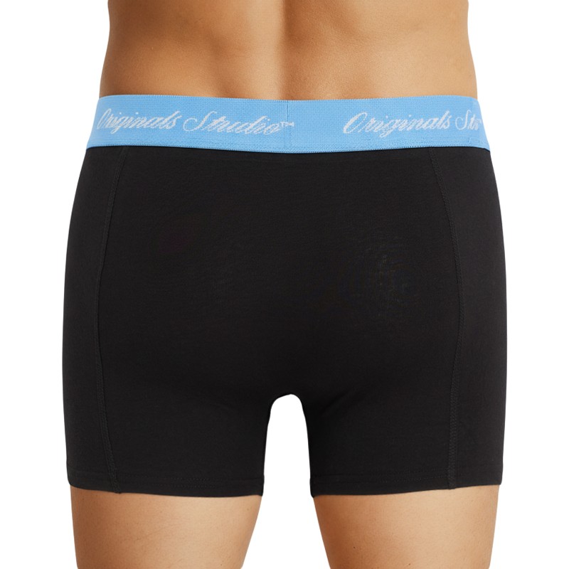 Jack & Jones 3-er Set Trunks Schwarz Hellbau Hellgrau